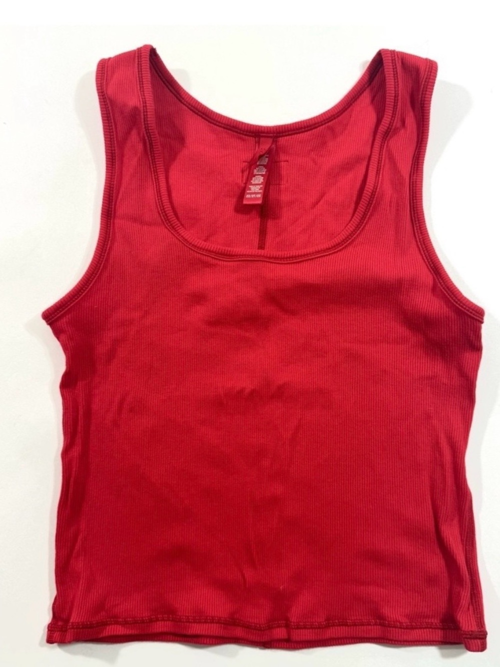 Skims Cotton Rib Tank Top Red Size 2X